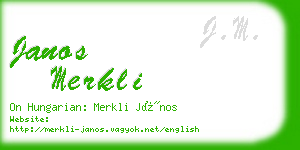 janos merkli business card